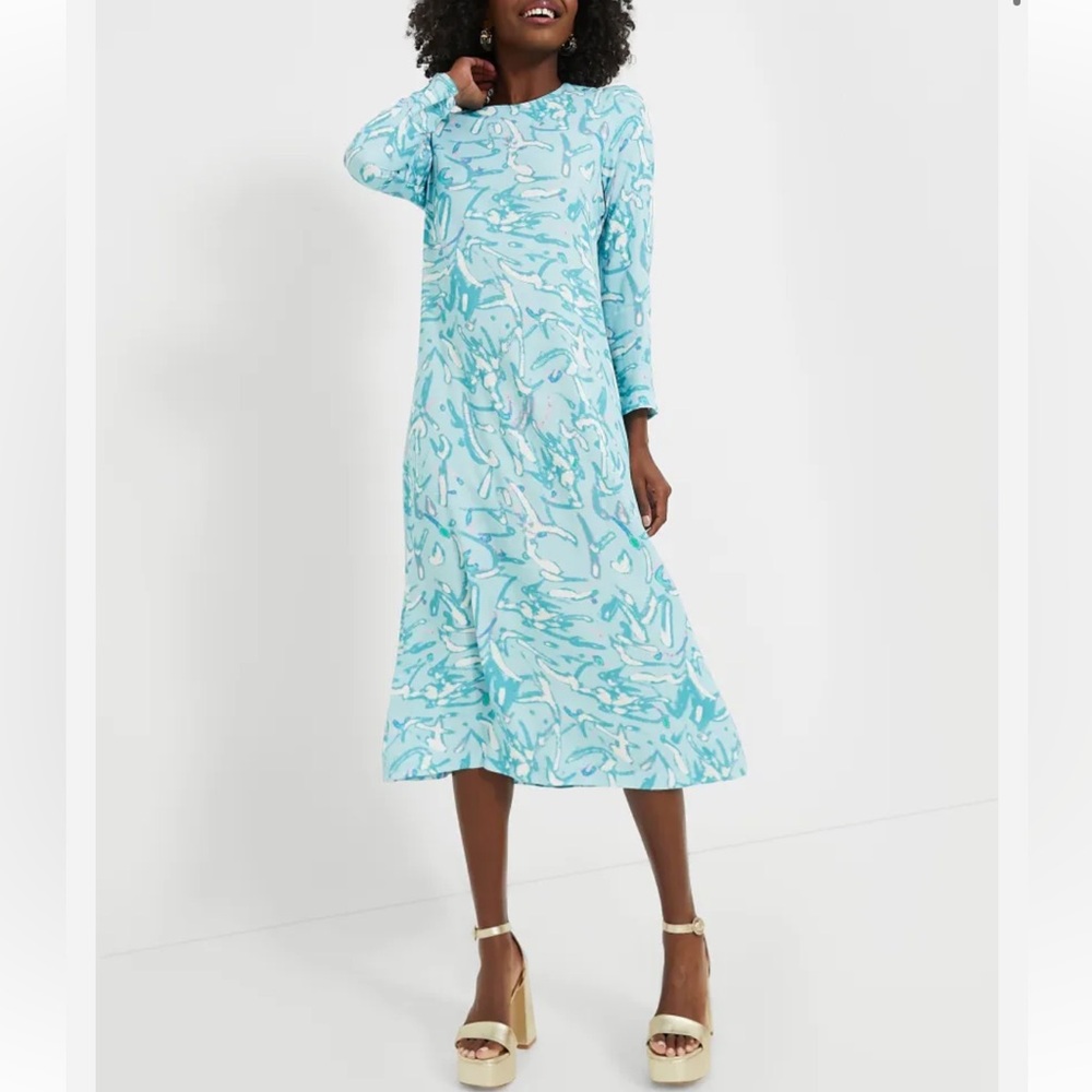 TUCKERNUCK Blue Abstract Hattie Midi Dress